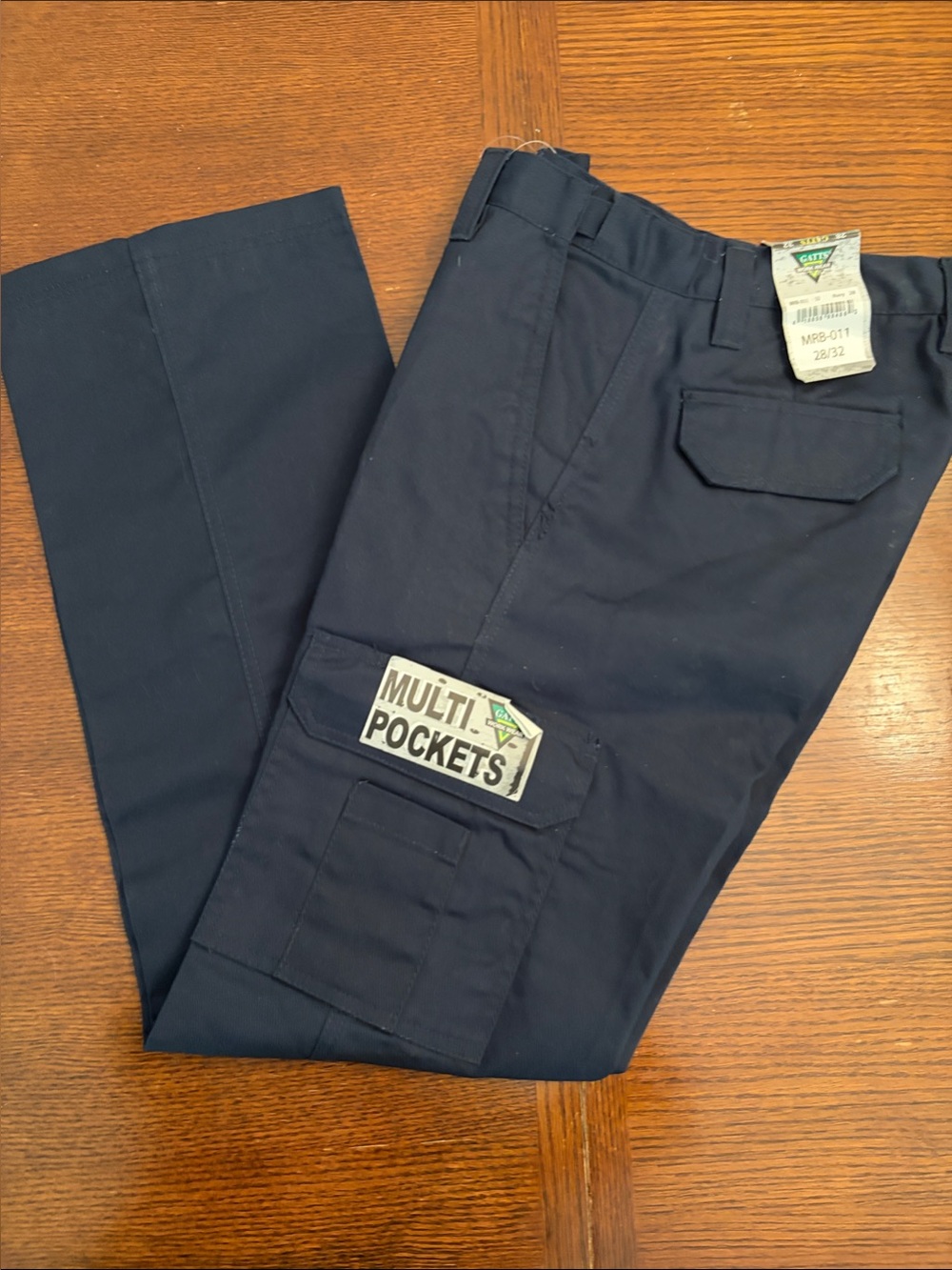 Men's Navy Multi-Pocket Cargo Pants - Durable Utility Design